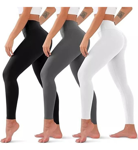 Set 3 Piezas/3 Colores Leggins Térmicos Con Faja Unitalla