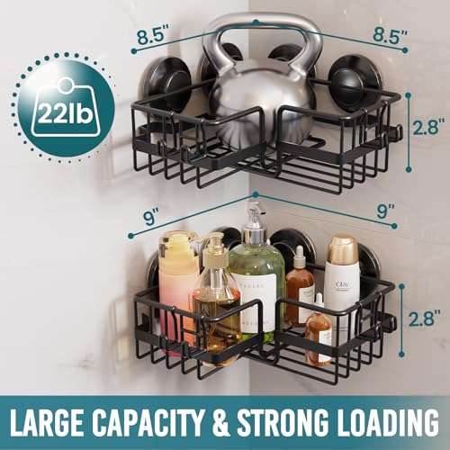 Taili Suction Cup Shower Caddy, 2 Unidades, Estante De Ducha