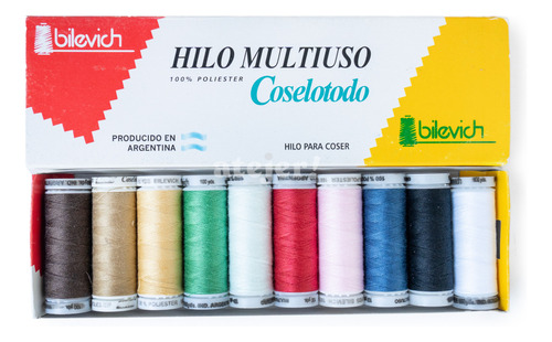 Hilo Coselotodo Marca Bilevich  10 Bobinas 91,4 Mts Surtido