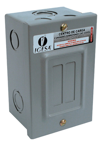 Centro De Carga 2 Polos Sobreponer Igesa Cc02s