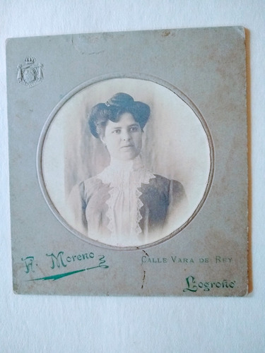 Foto Antigua Mujer 1900 Foto De Logroño 10x11cm