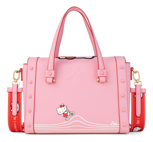 Bolsa Satchel Oe X Hello Kitty Mediano Rosa Mediano
