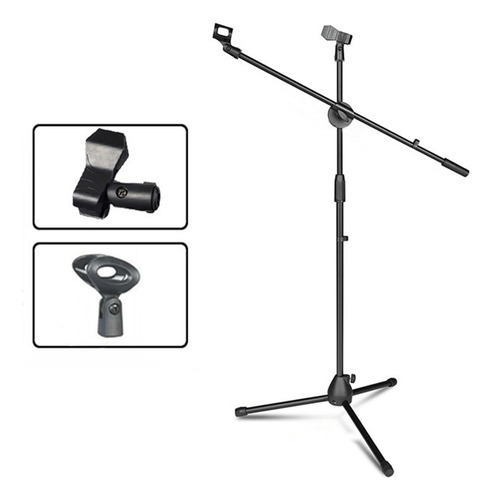 Pedestal Para Microfono Base Doble Boom Atril Profesional