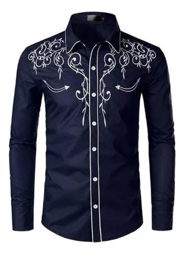 Camisa Vaquera Delgada Bordada De Estilo Occidental