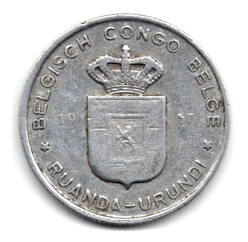 Congo Belga 1 Franco 1957 Ruanda