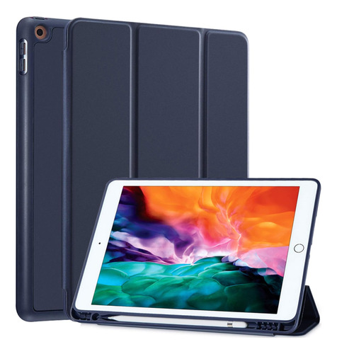 Funda Para iPad 10.2 Siwengde Soporte Lápiz Delgada Azul Mar