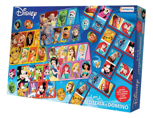 Juego De Mesa Multijuego 2 En 1 Disney Domino Y Loteria Tts