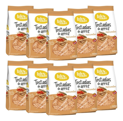 Tostaditas De Arroz Multisemillas Sin Tacc 110g Lulemuu X10