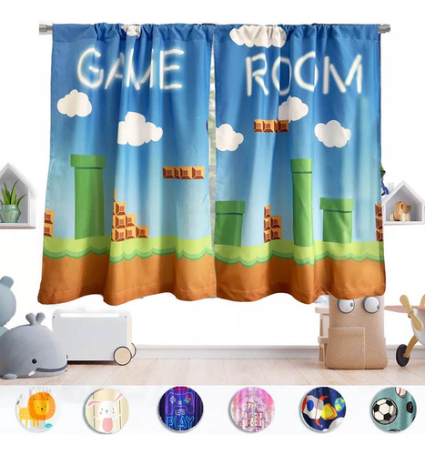 Cortinas Béla Infantil Niño Balones 1.60alto X 2m Ancho