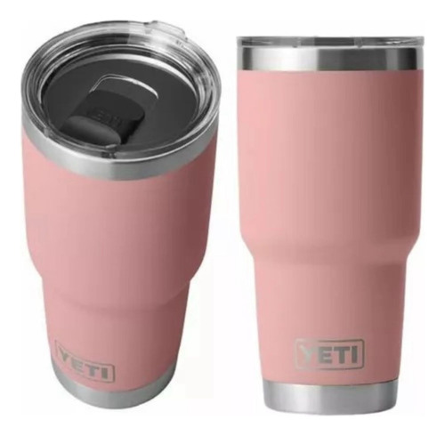 Vaso Térmico Rambler De Acero Inoxidable Yeti 30oz Magslider Rosa Lisa