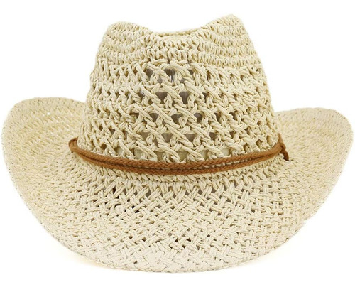 Adahop Sombrero De Vaquero De Paja De Ala Ancha Unisex Sombr