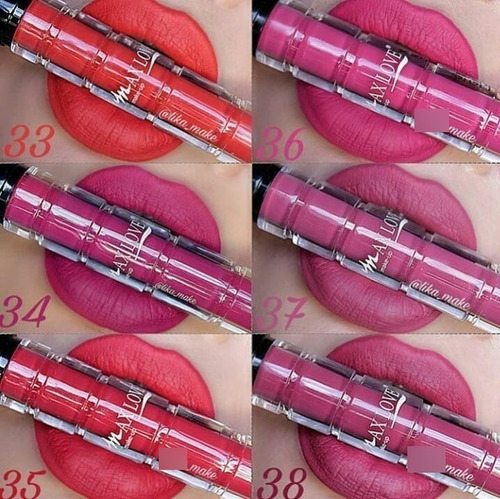 Imagem 2 de 6 de Batom Liquido 24 Horas Matte Max Love Cores À Escolher