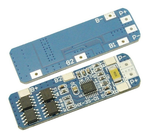 Imagen 3 de 4 de 2 Piezas Módulo Controlador Carga Bms 3s 12v 10a Balanceador