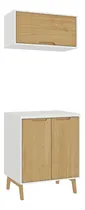 Comprar Combo De Mueble Alacena Mesada Y Aéreo Mdp - Madera - Blanco