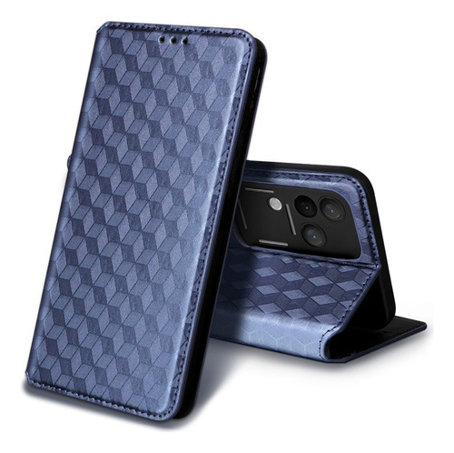 For Vivo V30 5g Cubic Patterned Pu Wallet Card Holder Case