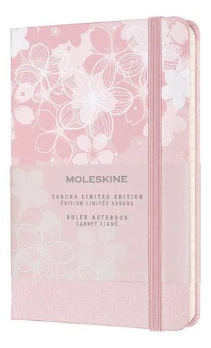 Libreta Moleskine Sakura De Bolsillo Rosa Rayada Pd Doncel