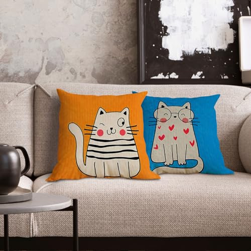 Fundas De Almohada 45 X 45 Cm Gato Mirando Fijamente