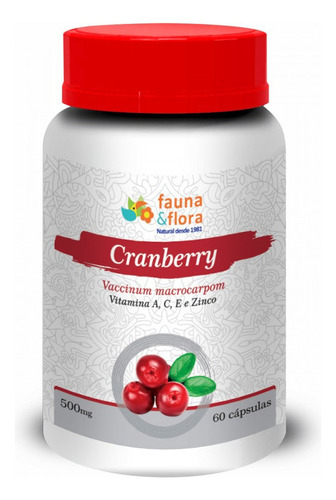 Cranberry + Vitaminas A, C, E, Zinco 60caps - Fauna E Flora