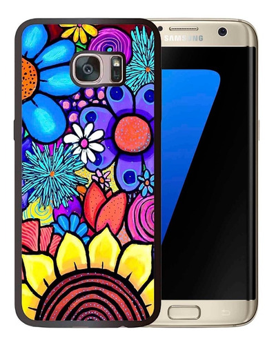 Funda Galaxy S7 Edge Flores De Colores Tpu/pm Uso Rudo 