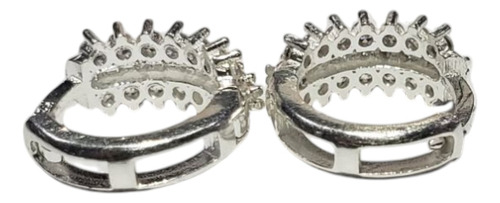 Arracadas Aretes Huggies Moda Dama Plata .925 Circonia
