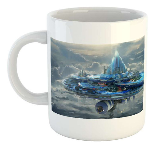 Taza Ceramica Ciudad Espacial Satelite Espacio M3