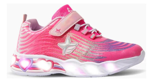 Zapatillas Footy Corazon Star Rosa Con Luces Al Pisar 