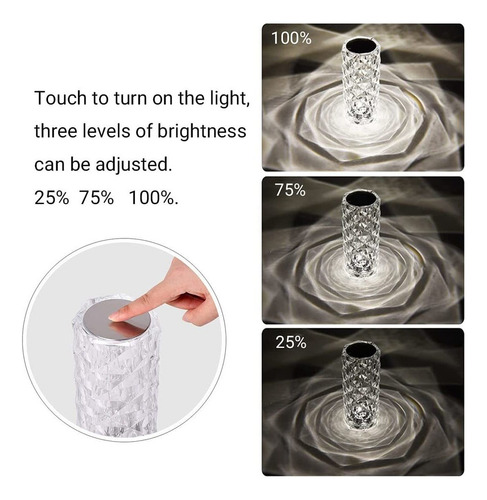 Zz Lámpara De Cristal, Luz De Mesa Decorativa Con Control