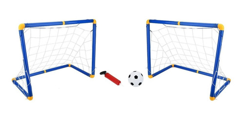 Set 2 Arcos De Fútbol + Balón Y Bombín Juegos Exterior Niños