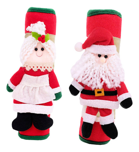 2 Fundas Para Manijas De Refrigerador Navideñas Para