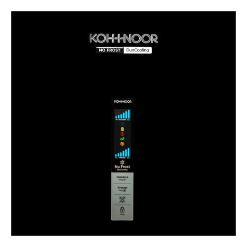 Imagen 3 de 5 de Heladera No Frost Koh-i-noor Khdb42 Negra Con Freezer 409l