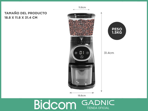 Imagen 7 de 10 de Molinillo De Cafe Electrico Profesional Gadnic 2 En 1