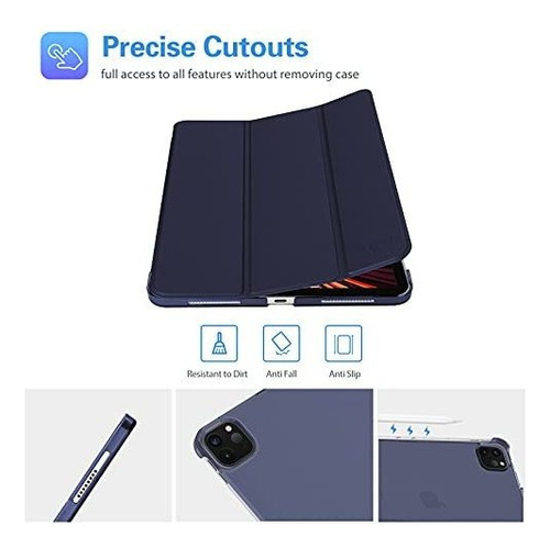 Procase Funda iPad Pro 11 PuLG 2021-20-18, 3-2-1 Gen Azul