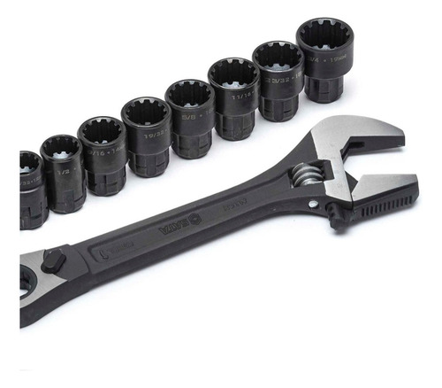 Jogo De Soquete + Chave Ajustável 10 A 19mm Vortex X6 Sata S