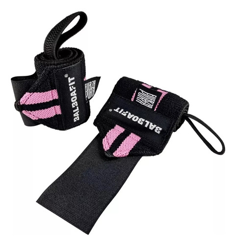 Muñequeras De Entrenamiento Balboa Fit Negro Con Rosa