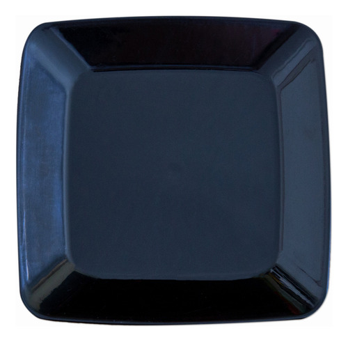 Plato Postre Plastico Resistente 15.5x15.5 X 50 Unidades Color Negro