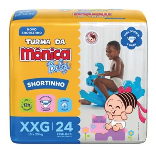 1 Fralda Turma Da Mônica Baby Shortinho M34 G30 Xg24 Xxg24