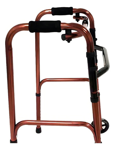 Andadera Para Adulto De Aluminio Con Ruedas Color Bronce