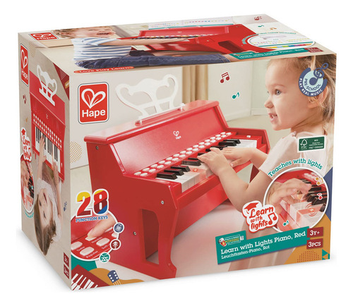 Piano De Aprendizaje Con Luces Rojo