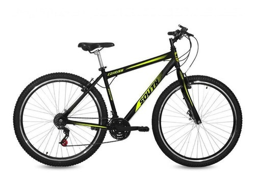 Bicicleta Passeio Mtb South Aro 29 18 Vel Preta Gross Vbreak Cor Preto/Verde