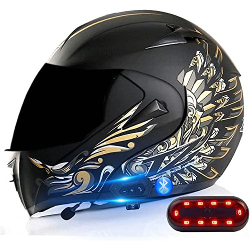 Casco De Motocicleta Modular Integrado Con Bluetooth, Con Vi