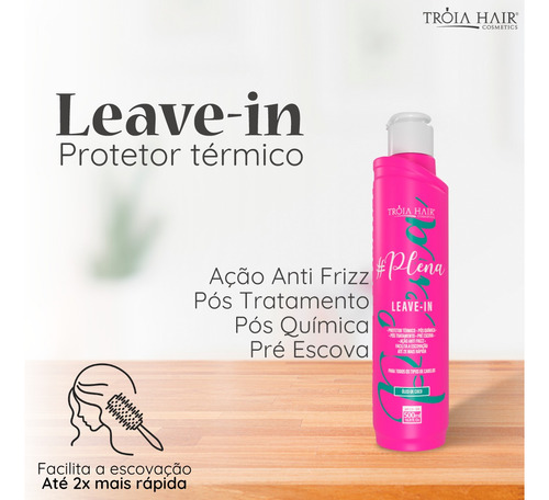 Leave-in Plena 500ml + Óleo De Argan 60ml Tróia Hair