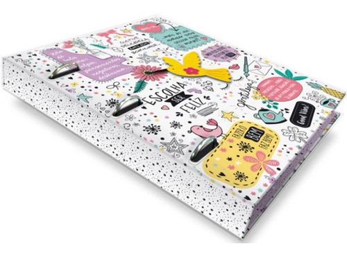 Caderno Fichário Argolado 12 Mat-capa Pvc - Beija Flor