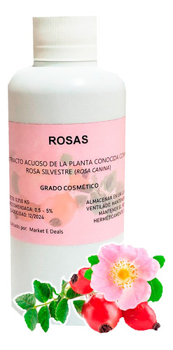 Extracto De Rosas Acuoso Calidad Premium - 500ml