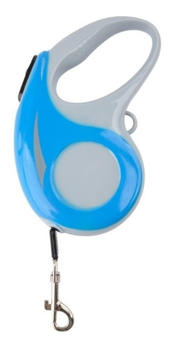 Imagem 2 de 4 de Guia De Passeio Retrátil Pet Cachorro 20 Kg Azul - 5 Mts
