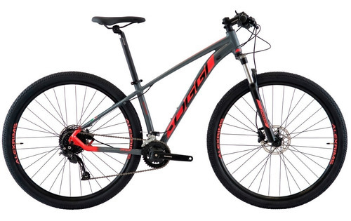 Bicicleta Mtb Aro 29 Oggi Big Wheel 7.0 2023 Cor Cinza/Vermelho Tamanho do quadro GG (21")