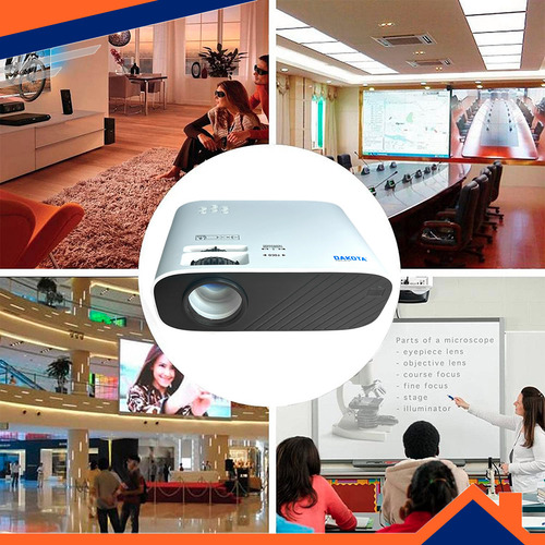 Imagen 2 de 2 de Mini Proyector Portatil Led Dakota 4000lm Hdmi 720p Mirrorlink Color Blanco