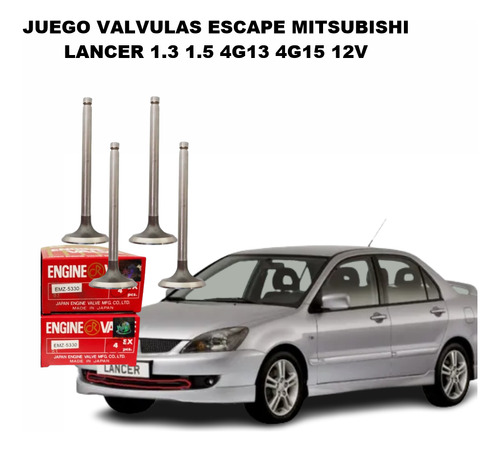 Juego Valvulas Escape Mitsubishi  Lancer 1.3 1.5 4g13 4g15 1