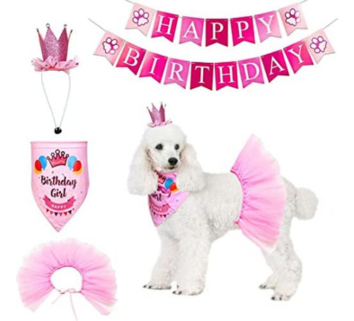 Adoggygo Dog Birthday Bandana Girl Birthday Party