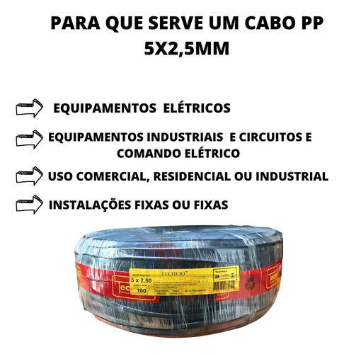 Cable eléctrico de 5x2,5 mm para sistemas de irrigación y señalización