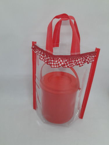 Bolsa Golosinera Pvc + Alcancía Souvenirs Personalizado X10 Color A Elección De Lo Disponible Bolsa Con Alcancía